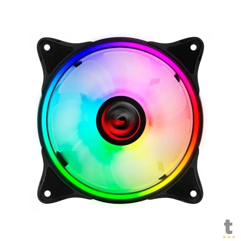 Cooler Fan para Gabinete PCYes Huracan H2 Led RGB 120mm 06 Pinos - PH2RGB120 Truedata